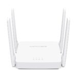 MERCUSYS AC10 AC1200 Wireless Dual Band Router with high-speed 5GHz and 2.4GHz Wi-Fi, 4 external antennas for strong signal coverage and fast internet connection.