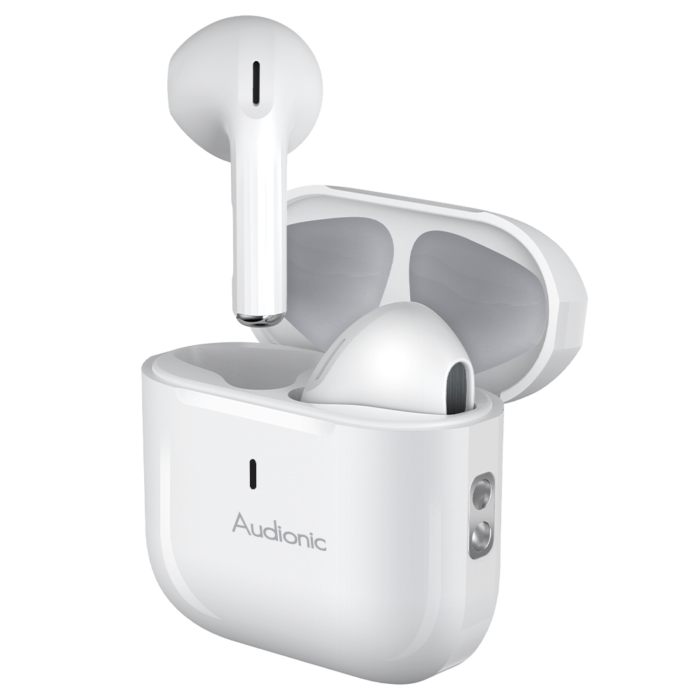 Audionic Airbud 3 Wireless Earbuds with Bluetooth 5.3, low latency, ENC, touch control, and long battery life for premium sound.