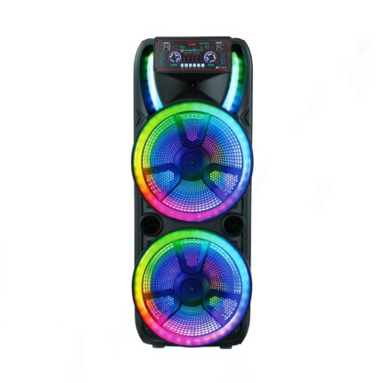 Audionic Mehfil MH-1055 Speaker with 50W power, wireless mics, Bluetooth, RGB lights, and TWS for an immersive audio experience.