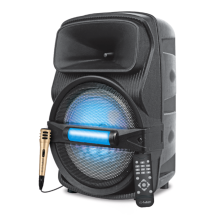 Audionic Classic Masti-85 speaker with Bluetooth, karaoke, RGB lights, and 15W sound for an immersive audio experience.