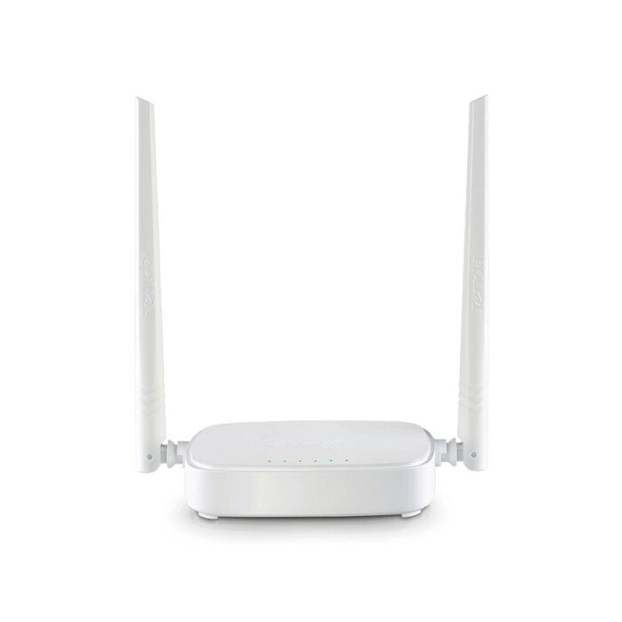 Tenda N301 Wireless N300 Easy Setup Router with 300Mbps speed, 2 external antennas, and advanced security features for home networking.