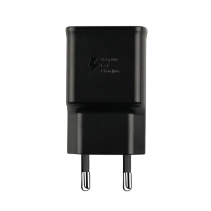 Samsung 15W Fast Charger Type A with USB port, compact design, fast charging for Samsung S, Note, and A series devices.