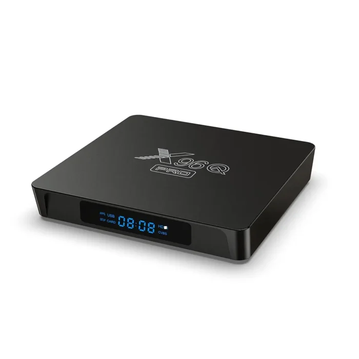 "X96Q Pro Android Smart TV Box with 4K streaming, Android 10, HDMI 2.0, and expandable storage for ultimate home entertainment."