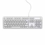 Dell Multimedia Keyboard KB216 with USB connection, QWERTY layout, low-profile keys, and black color for desktop and laptop use.