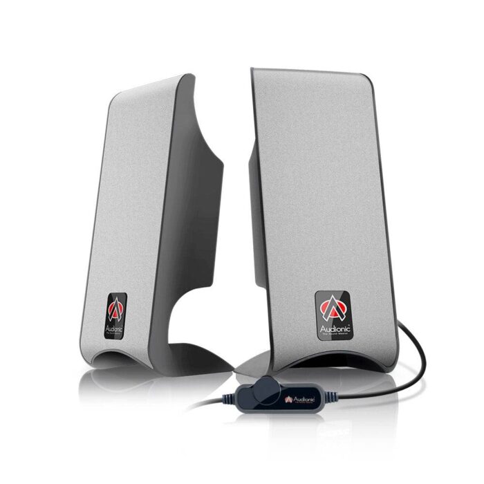 Audionic ECCO-4 USB Speaker with 12W RMS power, 3-inch drivers, enhanced bass, clear treble, and portable USB-powered design.