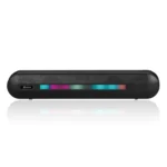 Kisonli LED-911 Soundbar with Bluetooth V5.0, 5W x 2 output, 1200mAh battery, 3-5 hours playtime, sleek black design for home entertainment.