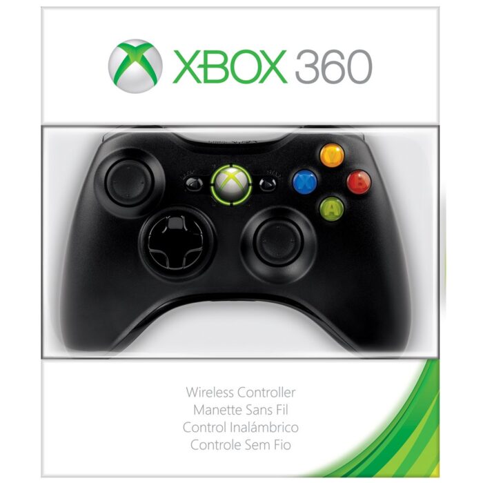 Xbox 360 Wireless Controller with ergonomic design, wireless connectivity, and vibration feedback for an enhanced Xbox and PC gaming experience.