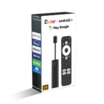 "DCOLOR GD1 Google Certified 4K Android TV Stick with Android 13, 4K streaming, voice control, and Google Assistant for smart entertainment."