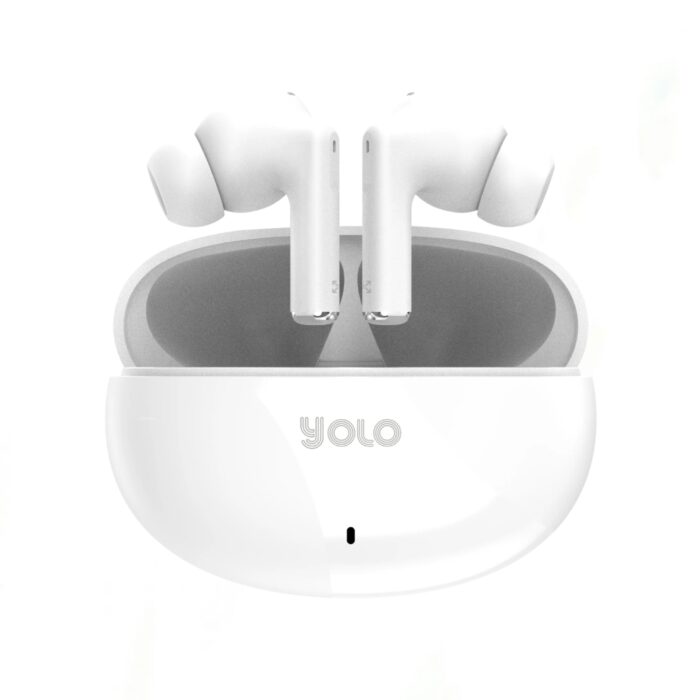 YOLO YoPod PRO Earbuds with Bluetooth 5.3, 13mm drivers, bass boost, IPX5 water resistance, and 25 hrs playback for premium sound.