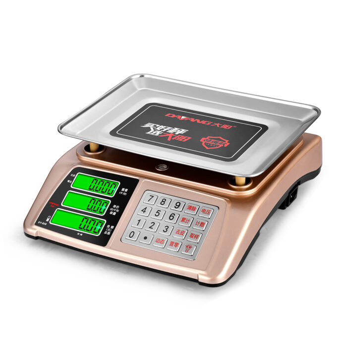 40Kg Price Computing Scale with dual LCD display, durable stainless steel pan, and rechargeable battery for accurate commercial use.