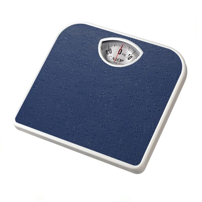 Analog Personal Scale with PVC-coated platform, magnifying lens, and precise measurements for accurate body weight tracking at home.