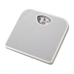Analog Personal Scale with PVC-coated platform, magnifying lens, and precise measurements for accurate body weight tracking at home.