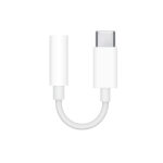 Apple USB-C to 3.5mm Headphone Jack Adapter connecting USB-C devices to 3.5mm audio equipment for high-quality, clear sound.