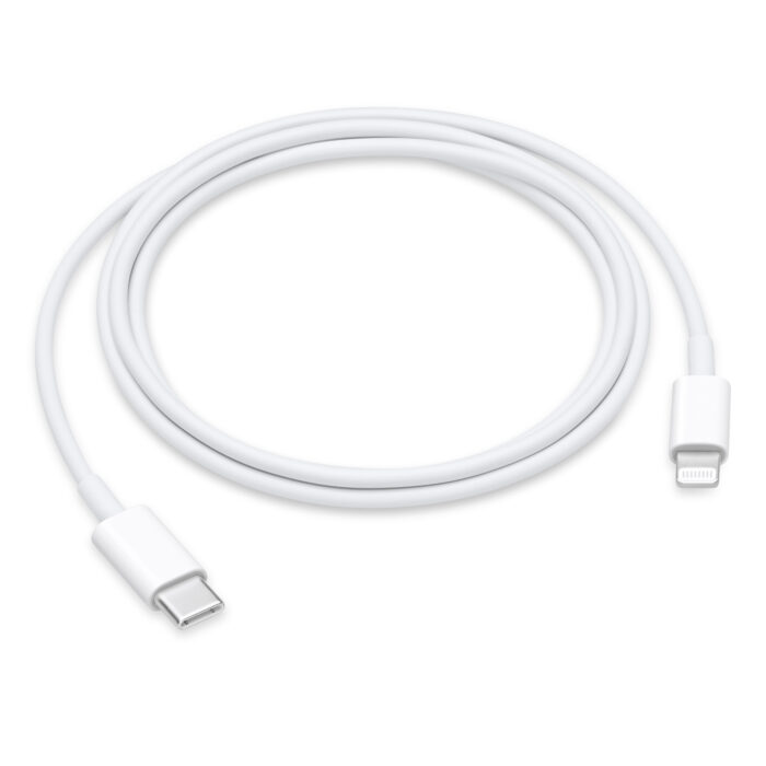 Apple USB-C to Lightning Cable for fast charging and syncing iPhone, iPad, and other Apple devices with durable, high-quality construction.