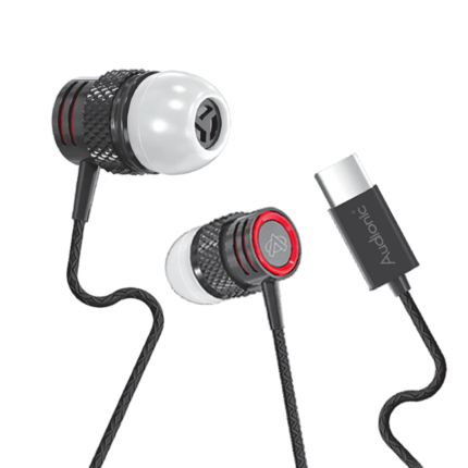 Audionic Thunder Earphone T-90 (TYPE-C) with premium sound, in-ear design, built-in microphone, and USB Type-C connector for hands-free calling and music.