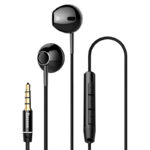 Baseus Encok H06 Handsfree earphones with 3.5mm gold-plated plug, built-in mic, and durable TPE cable for clear sound and hands-free calls.