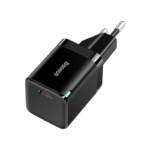 Baseus GaN3 30W Type C Charger, compact and fast charging solution for iPhone, iPad, Android devices, and more with GaN technology and safety features.