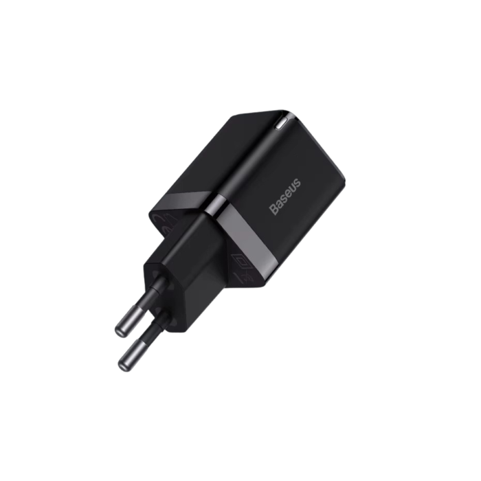Baseus GaN3 30W Type C Charger, compact and fast charging solution for iPhone, iPad, Android devices, and more with GaN technology and safety features.