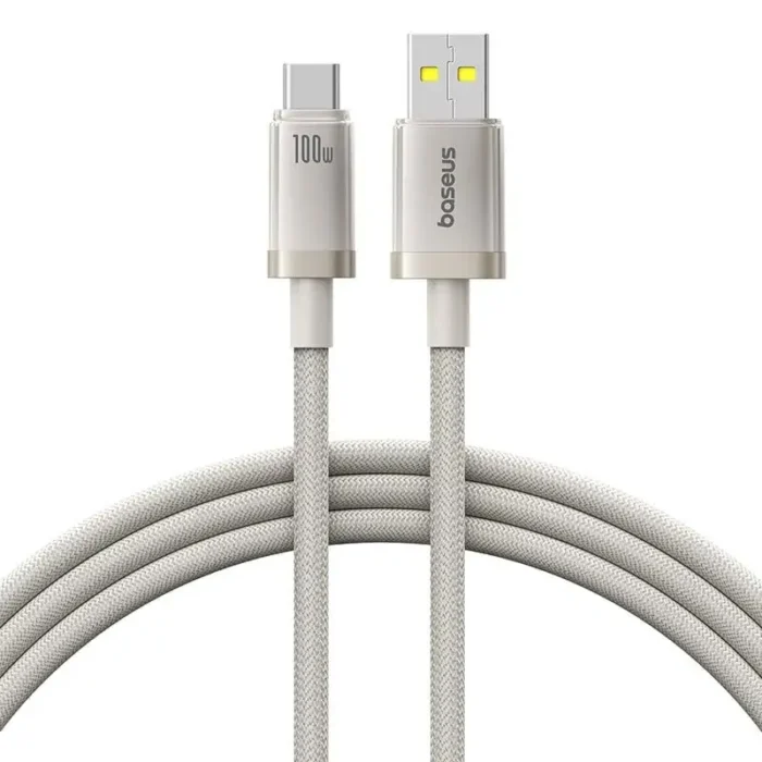 Baseus Lightning to USB Cable with zinc alloy connectors, nylon braided wire, PD 20W/18W fast charging, and 480Mbps data transfer in black, white, and green.