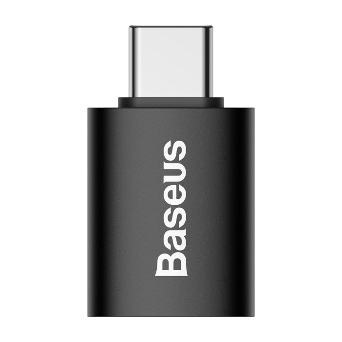Baseus Type-C to USB-A OTG adapter for fast data transfer, connecting Type-C devices to USB peripherals like flash drives, keyboards, and mice.