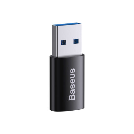 Baseus USB-A to Type-C OTG adapter for fast data transfer, charging, and connecting USB-A devices to Type-C peripherals with a durable aluminum build.