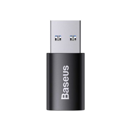 Baseus USB-A to Type-C OTG adapter for fast data transfer, charging, and connecting USB-A devices to Type-C peripherals with a durable aluminum build.