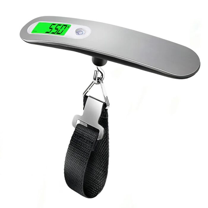 Digital Luggage Scale with LCD display, compact design, and durable ABS construction for accurate luggage weight measurement during travel.