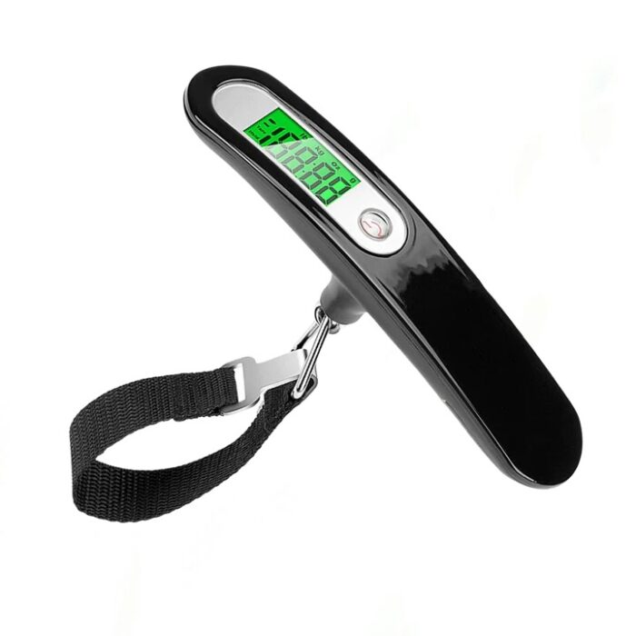 Digital Luggage Scale with LCD display, compact design, and durable ABS construction for accurate luggage weight measurement during travel.