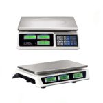Digital Price Computing Scale with dual LCD display, waterproof stainless steel platform, and high precision for accurate weight and price measurements.