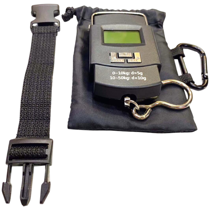 Digital Travel Luggage Scale with LCD display, compact design, durable ABS construction for accurate luggage weight measurement during travel.