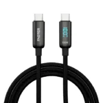 FASTER 100W USB-C to USB-C Cable for fast charging, high-speed data transfer, and durable design, compatible with laptops and smartphones.