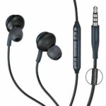FASTER F5 Super Bass Handsfree earphones with 12mm drivers, in-line microphone, and 3.5mm jack for high-quality sound and clear calls.