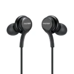 FASTER F5 Super Bass Handsfree earphones with 12mm drivers, in-line microphone, and 3.5mm jack for high-quality sound and clear calls.