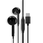 FASTER F6T Type-C Handsfree earphones with 14.8mm driver, in-line mic, ergonomic design, and Type-C connector for clear sound and calls.