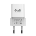 FASTER GaN 30W Adapter for fast, efficient charging of USB-C devices, including MacBook, smartphones, and tablets with compact design.