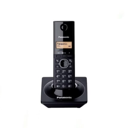 Panasonic KX-TG1711 cordless phone with amber backlit display, caller ID, voicemail, noise reduction, and handset locator. Ideal for home and office use.