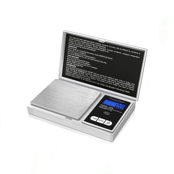 Portable Digital Pocket Scale with LCD display, precise measurements, compact design, and tare function for weighing food, jewelry, and more.
