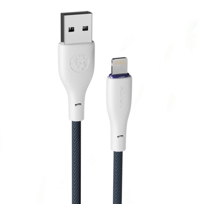 Ronin Lightning Cable with braided design, fast charging support, 1-meter length, and compatibility with iPhone, iPad, and iPod for efficient charging.
