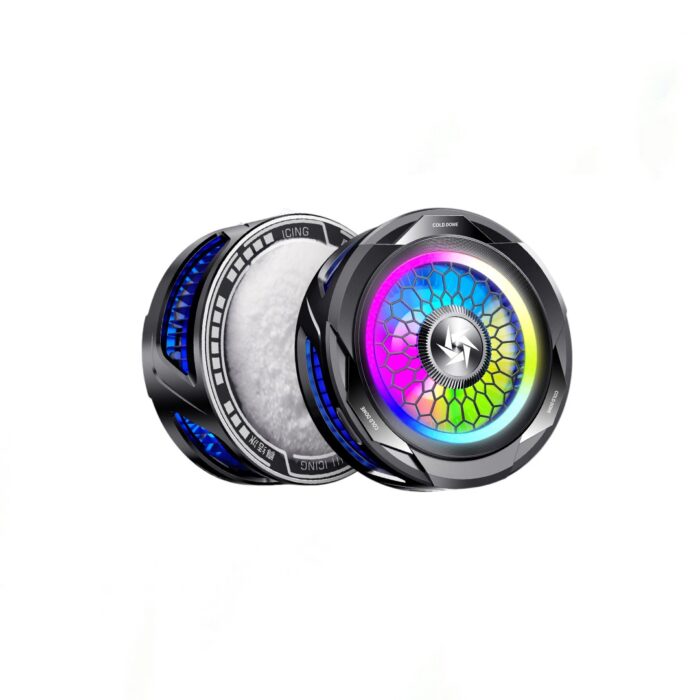 SL-25 RGB Magnetic Mobile Cooler with semiconductor cooling, magnetic attachment, and customizable RGB lights for smartphones and gaming.