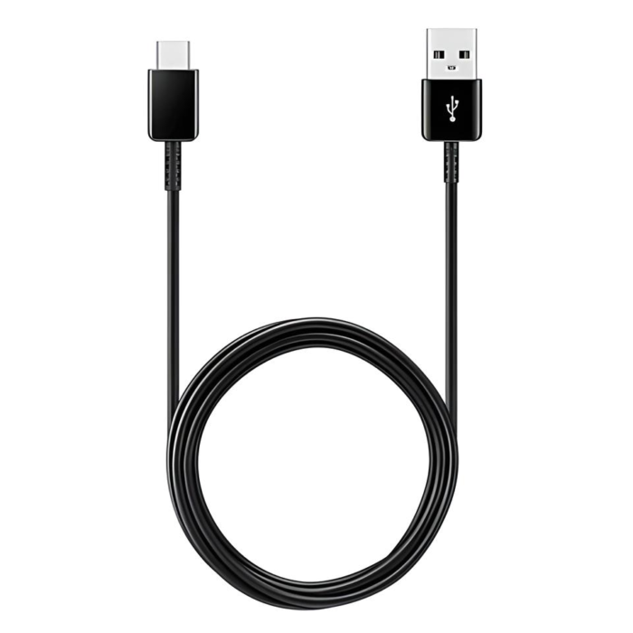 Samsung USB-A to USB Type-C Cable for fast charging and data transfer, compatible with Galaxy S, Note, A series, and USB-C devices.