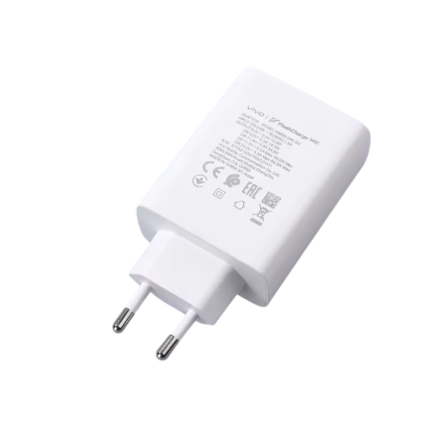 VIVO 66W Power Adapter with USB Type-C connector, fast charging, and advanced safety features for efficient device power supply.