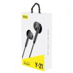 YOLO Y-21 Type-C Handsfree wired stereo earphones with 10mm driver, 120cm cable, and Type-C compatibility for clear, high-quality sound and comfortable listening.
