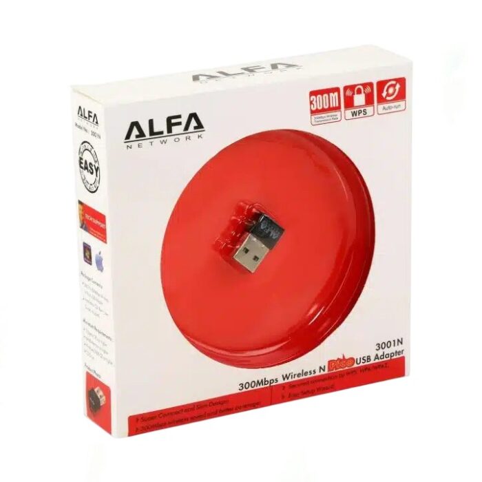 Alfa Wi-Fi Adapter 300Mbps USB device for fast wireless internet on laptops and desktops