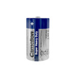 Camelion C-Size Super Heavy Duty Batteries pack on white background, offering reliable, eco-friendly power for devices.