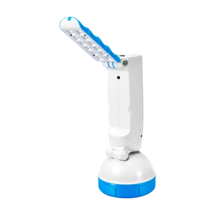 DP-9035B LED Torch Light with evenly distributed focus, 3W LED, and foldable 1.2W desk lamp, perfect for camping and desk use.
