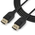 DisplayPort Cable 2 Meter - Male to Male, high-resolution 4K at 60Hz, gold-plated connectors, compatible with computers, monitors, HDTVs.