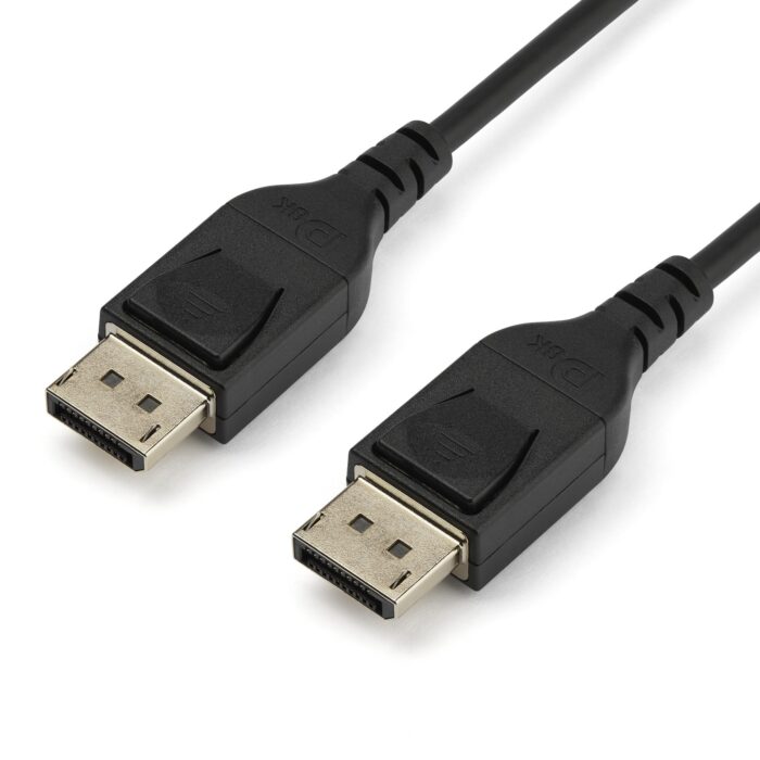 DisplayPort Cable 2 Meter - Male to Male, high-resolution 4K at 60Hz, gold-plated connectors, compatible with computers, monitors, HDTVs.