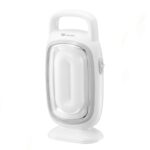 DP-7158 Portable Rechargeable LED Light with evenly distributed focus casting bright white light in a tent during camping.