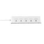 LDNIO SC10610 Power Extension Lead with 10 universal outlets and 6 USB ports, featuring a slope design and fireproof material.
