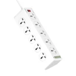 LDNIO SC10610 Power Extension Lead with 10 universal outlets and 6 USB ports, featuring a slope design and fireproof material.